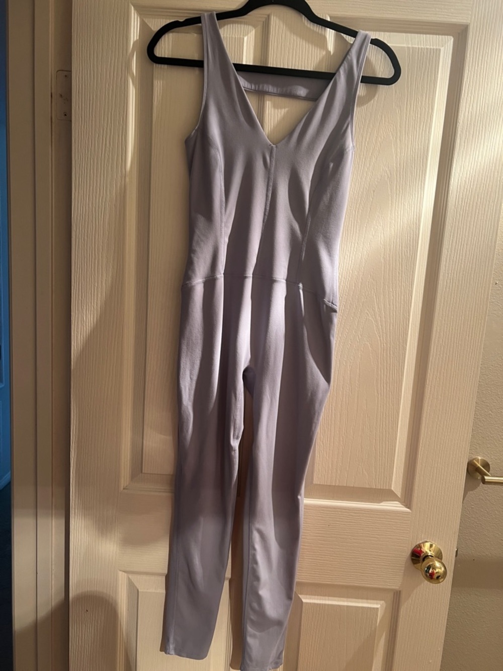 Free People Movement Sleeveless V-Neck Lavender Jumpsuit